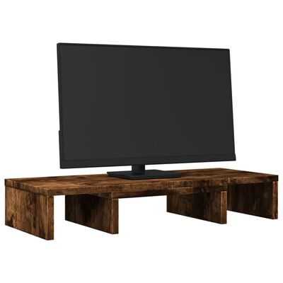 vidaXL Support de moniteur réglable chêne fumé bois d'ingénierie