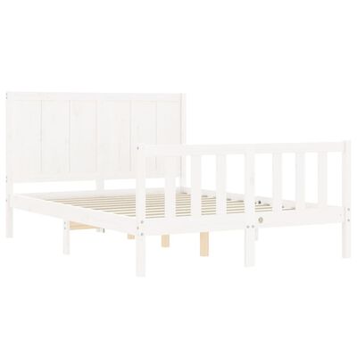 vidaXL Cadre de lit sans matelas blanc 140x200 cm bois de pin massif