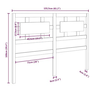 vidaXL Tête de lit blanc 155,5x4x100 cm bois massif de pin