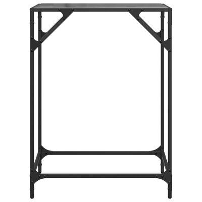 vidaXL Table console avec dessus en verre noir 60x35x81 cm acier