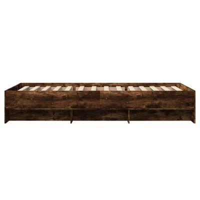 vidaXL Cadre de lit sans matelas chêne fumé 75x190cm bois d'ingénierie