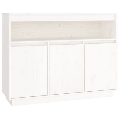 vidaXL Buffet Blanc 104,5x34x80 cm Bois massif de pin