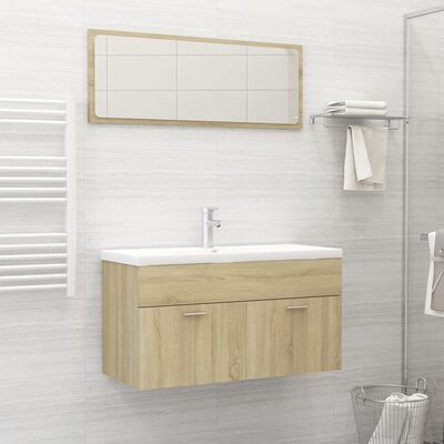 vidaXL Ensemble de meubles de salle de bain Chêne sonoma Aggloméré