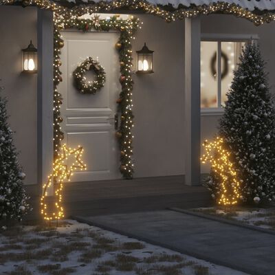 vidaXL Décoration lumineuse météore de Noël avec piquets 115 LED 89 cm