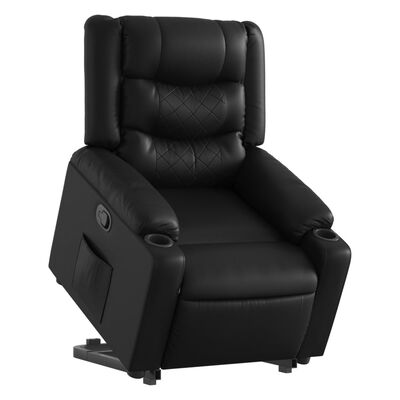 vidaXL Fauteuil inclinable Noir Similicuir