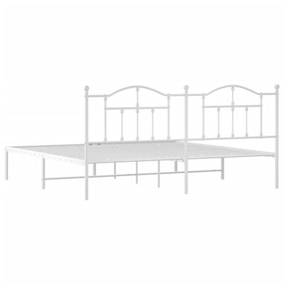 vidaXL Cadre de lit métal sans matelas et tête de lit blanc 200x200 cm