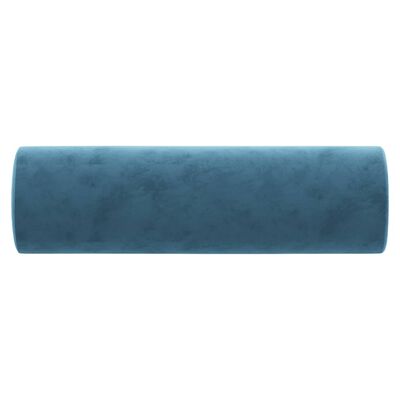 vidaXL Coussins décoratifs lot de 2 Bleu Ø15x50 cm Velours