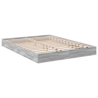 vidaXL Cadre de lit sans matelas sonoma gris 140x190 cm