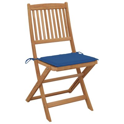 vidaXL Chaises pliables d'extérieur et coussins lot de 8 Bois d'acacia