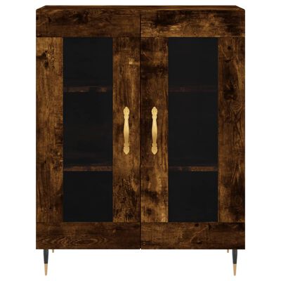 vidaXL Buffet haut Chêne fumé 69,5x34x180 cm Bois d'ingénierie