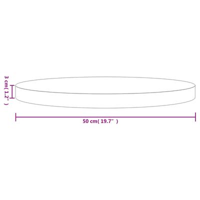 vidaXL Dessus de table rond blanc Ø50x3 cm bois de pin massif