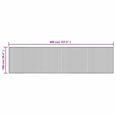 vidaXL Tapis rectangulaire marron 100x400 cm bambou