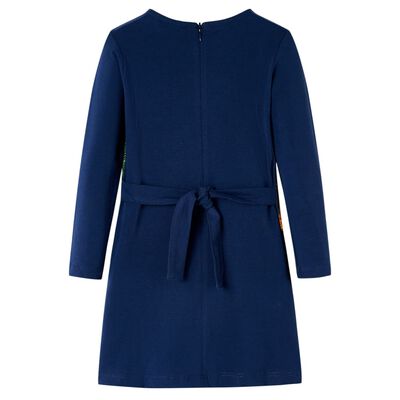 Robe pour enfants à manches longues bleu marine 104