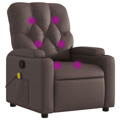 vidaXL Fauteuil de massage inclinable Marron Similicuir