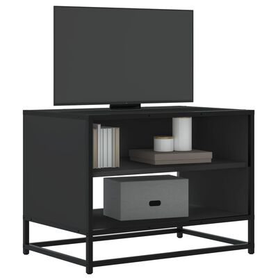 vidaXL Meuble TV noir 61x40x46 cm bois d'ingénierie et métal