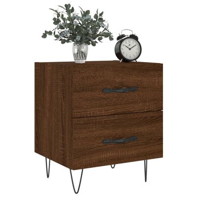 vidaXL Tables de chevet 2 pcs chêne marron 40x35x47,5 cm