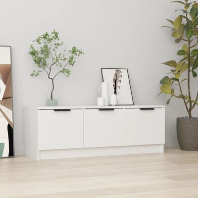 vidaXL Meuble TV Blanc brillant 102x35x36,5 cm Bois d'ingénierie