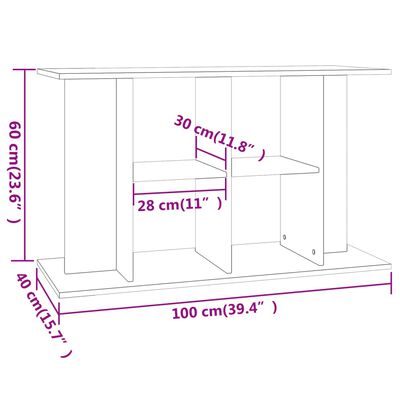 vidaXL Support pour aquarium noir 100x40x60 cm bois d'ingénierie