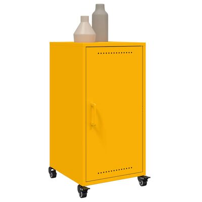 vidaXL Buffet jaune moutarde 36x39x72 cm acier