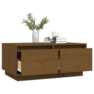 vidaXL Table basse Marron miel 80x50x35 cm Bois massif de pin