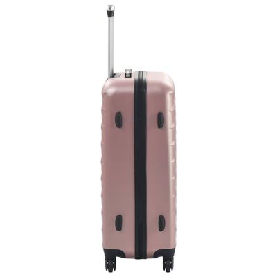 vidaXL Valise rigide 3 pcs Doré rose ABS