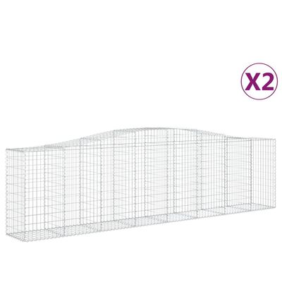 vidaXL Paniers à gabions arqués 2 pcs 400x50x100/120 cm Fer galvanisé