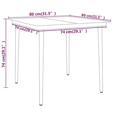 vidaXL Ensemble à manger de jardin 3 pcs Noir