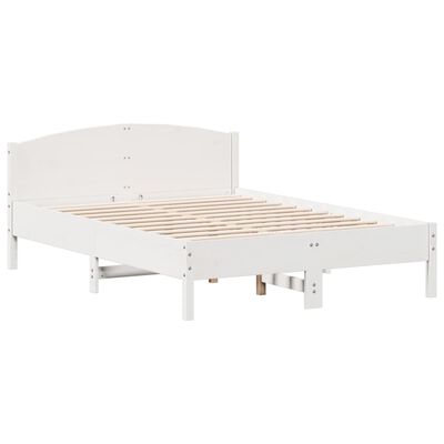 vidaXL Cadre de lit sans matelas blanc 140x190 cm bois de pin massif