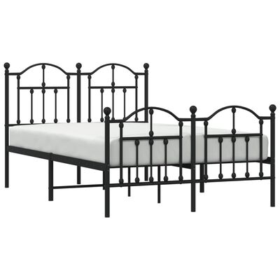 vidaXL Cadre de lit métal sans matelas avec pied de lit noir 120x200cm