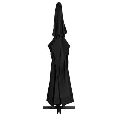 vidaXL Parasol de jardin avec mât en aluminium 500 cm noir