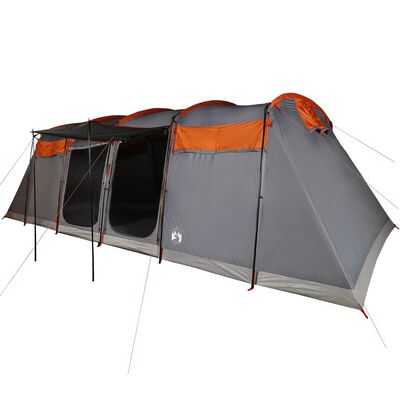 vidaXL Tente familiale tunnel 10 personnes gris et orange imperméable