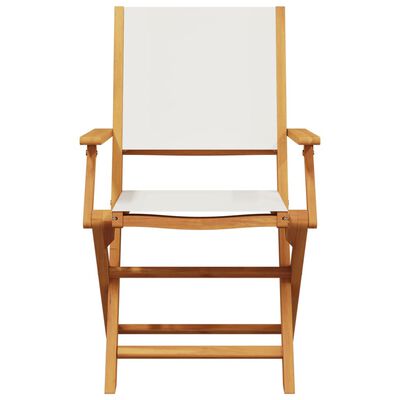 vidaXL Ensemble de bistro 3 pcs blanc crème tissu et bois massif