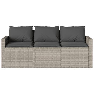 vidaXL Ensemble à manger de jardin et coussins 2 pcs gris clair rotin