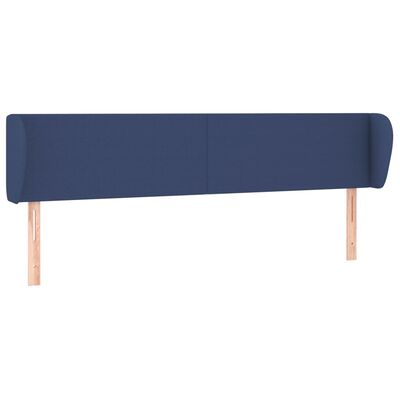 vidaXL Tête de lit avec oreilles Bleu 183x23x78/88 cm Tissu