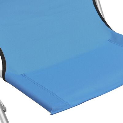 vidaXL Chaises de plage pliables lot de 2 Bleu Tissu