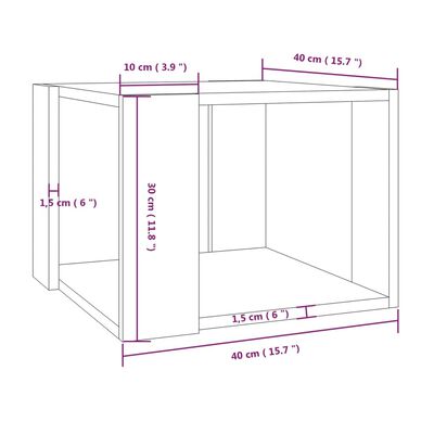 vidaXL Table basse Sonoma gris 40x40x30 cm Bois d'ingénierie