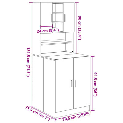 vidaXL Armoires pour machine à laver 2pcs chêne sonoma bois ingénierie