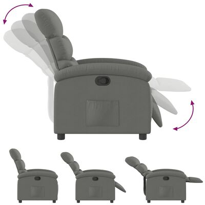 vidaXL Fauteuil inclinable Gris foncé Tissu