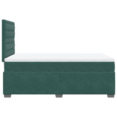 vidaXL Sommier à lattes de lit et matelas Vert foncé 120x200cm Velours