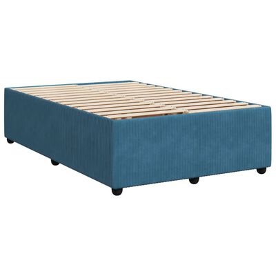 vidaXL Sommier à lattes de lit et matelas bleu foncé 120x190cm velours