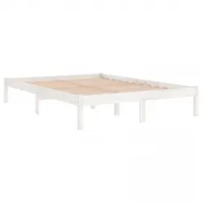 vidaXL Cadre de lit Blanc Bois massif 180x200 cm Super King