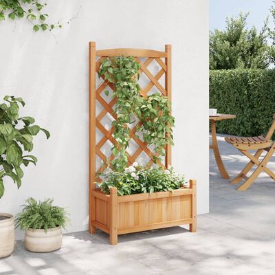 vidaXL Jardinière avec treillis marron bois massif de sapin