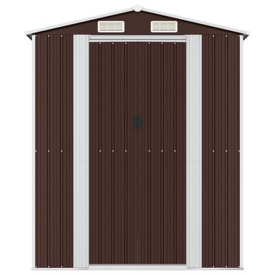 vidaXL Abri de jardin Marron foncé 192x689x223 cm Acier galvanisé