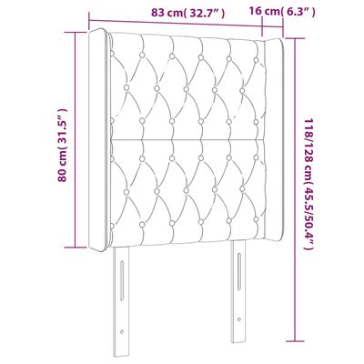 vidaXL Tête de lit à LED Marron foncé 83x16x118/128 cm Tissu