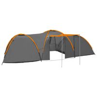 vidaXL Tente igloo de camping 650x240x190cm 8 personnes Gris et orange