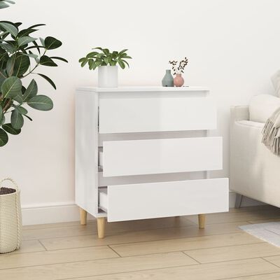 vidaXL Buffet Blanc brillant 60x35x70 cm Bois d'ingénierie