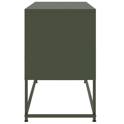 vidaXL Meuble TV vert olive 100,5x39x60,5 cm acier