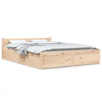 vidaXL Cadre de lit avec tiroirs 140x190 cm Double