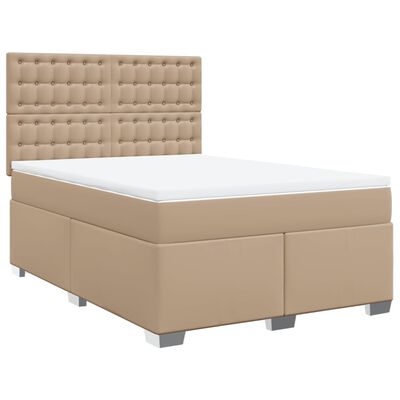 vidaXL Sommier à lattes de lit avec matelas Cappuccino 140x200 cm