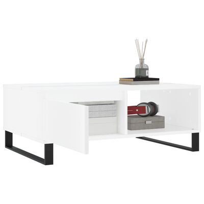 vidaXL Table basse blanc 90x60x35 cm bois d'ingénierie